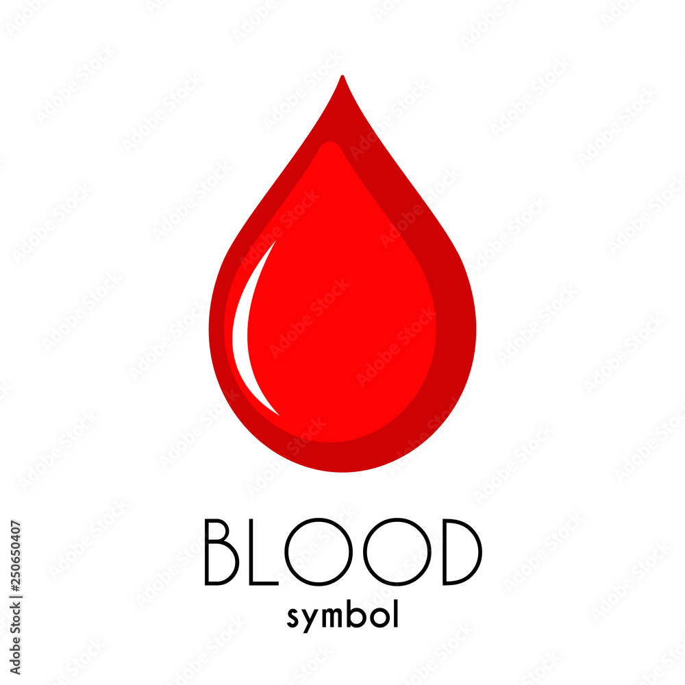 Obraz premium Blood Vector Icon. Red flat drop symbol