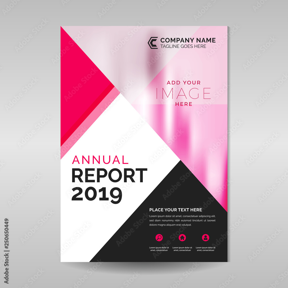 Annual report template with pink details Annual report template with pink details
