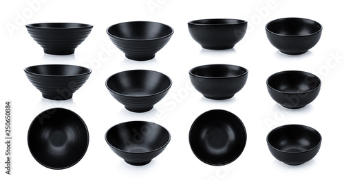 black bowl on white background photo