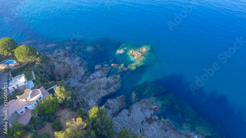 Fototapeta Naklejka Na Ścianę i Meble -  Aerial view of italian coastline in summer season. Calabria from the sky