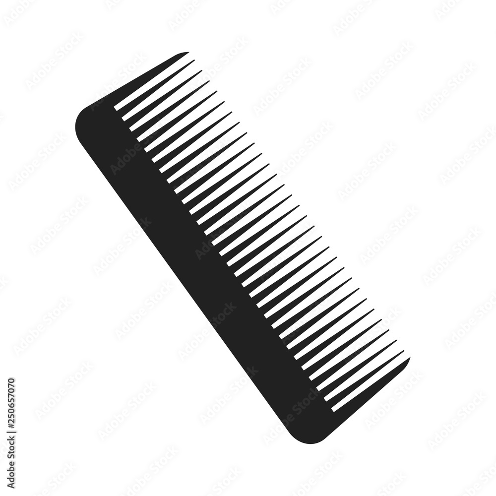 brush for hair black icon on white, stock vector illustration brush for hair black icon on white, stock vector illustration