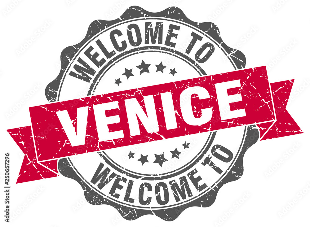 Fototapeta premium Venice round ribbon seal