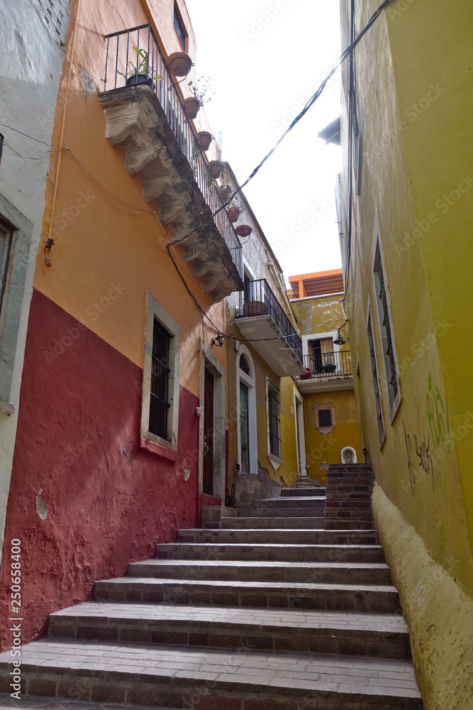 An alley at the historic center, Guanajuato, Mexico.