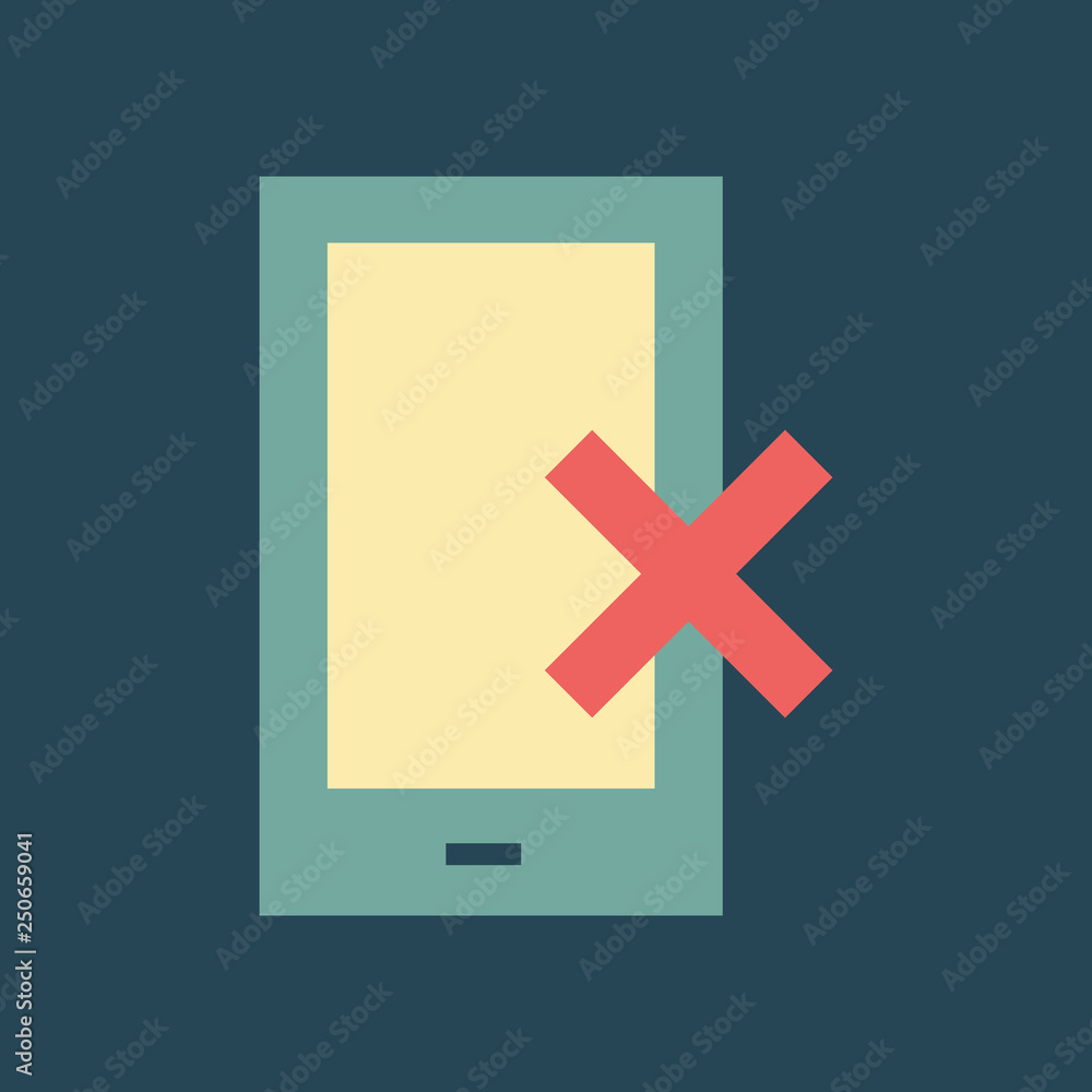 Obraz premium Silhouette icon broken phone