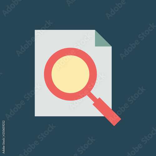 Silhouette icon paper with magnifying glass
