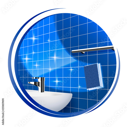 Clean tile cleaning to shiny icon. isolated on white background. Vector illustration.
