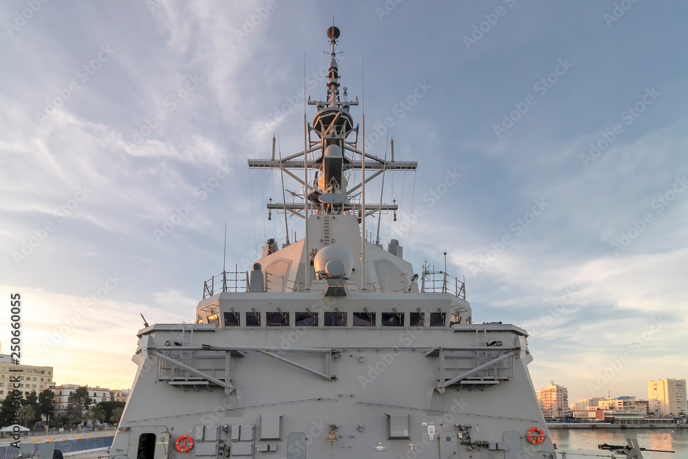 Radar and navigation system on the battleship