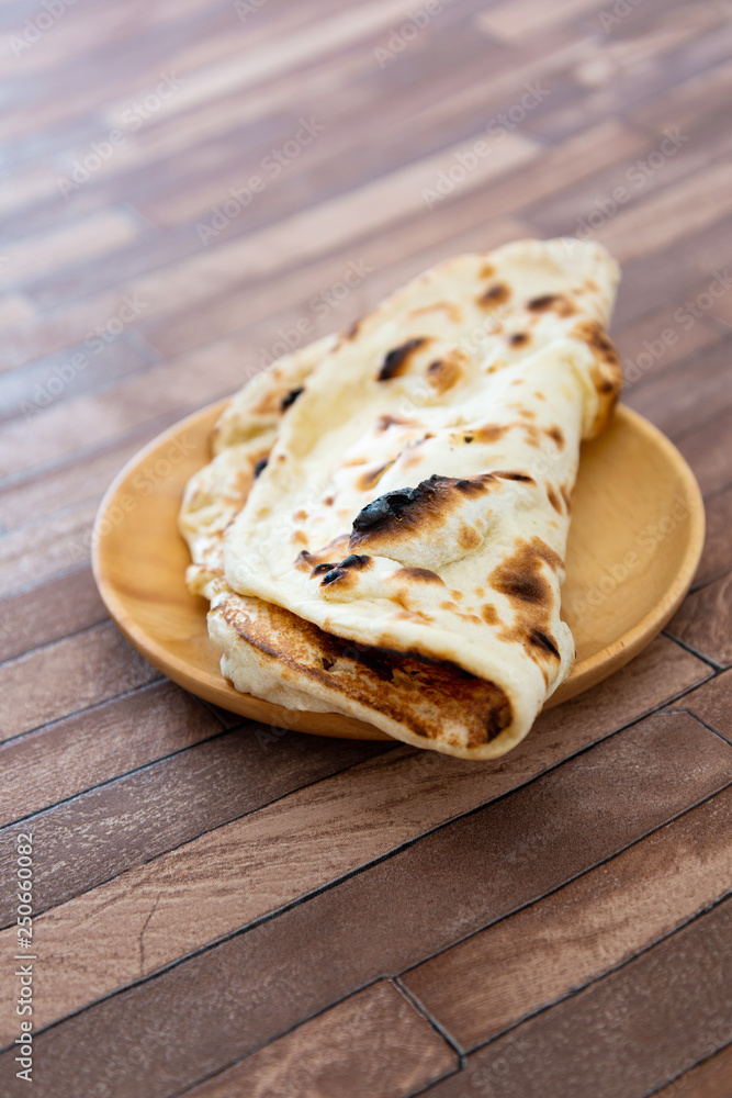 traditional Indian Naan garlic bread