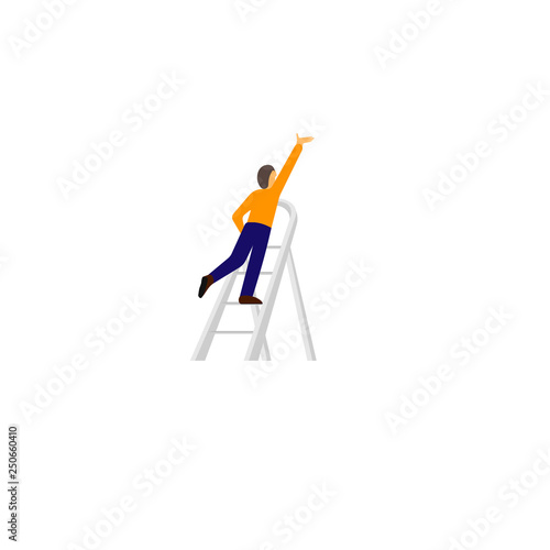 The man on the ladder vector graphics