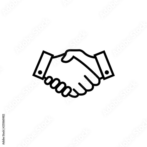 Handshake line icon, logo isolated on white background
