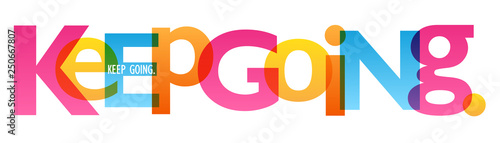 KEEP GOING colorful typography banner