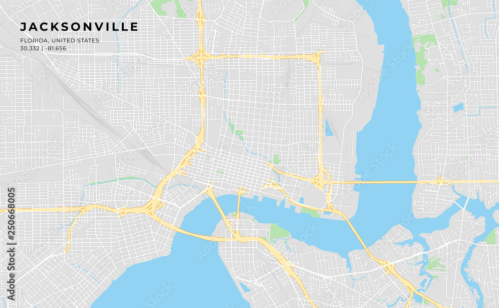 Printable street map of Jacksonville, Florida