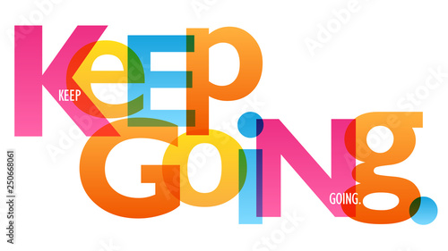 KEEP GOING colorful typography banner
