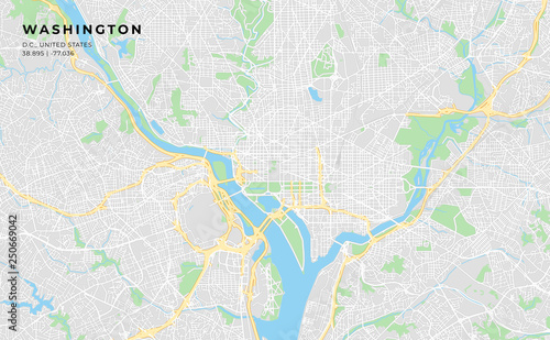 Printable street map of Washington, D.C.