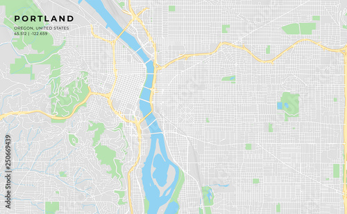 Printable street map of Portland, Oregon