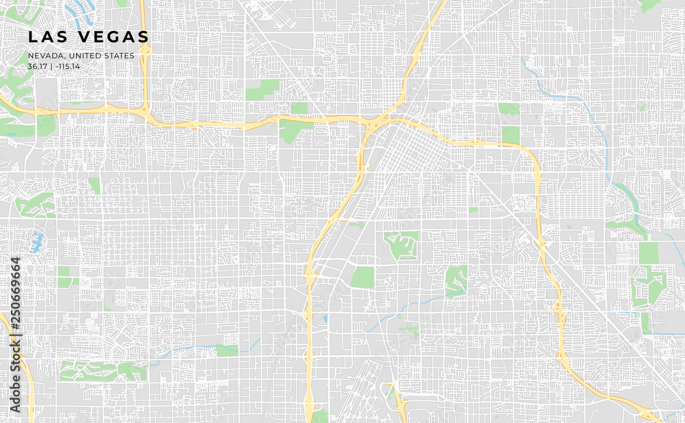 Printable street map of Las Vegas, Nevada