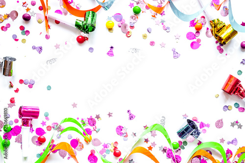 concept birthday party on white background top view pattern