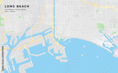 Printable street map of Long Beach, California