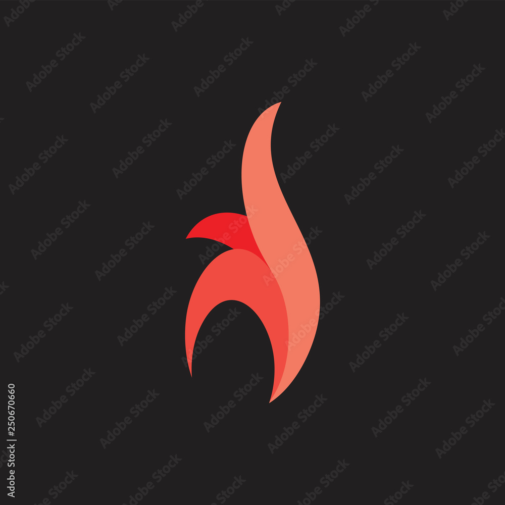 curves fire red flame design logo vector curves fire red flame design logo vector