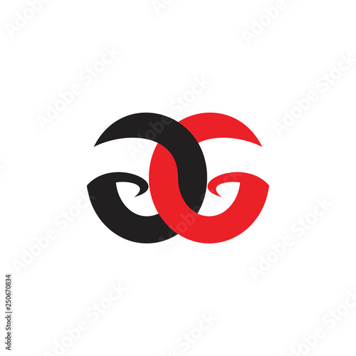letters gg linked simple abstract logo vector