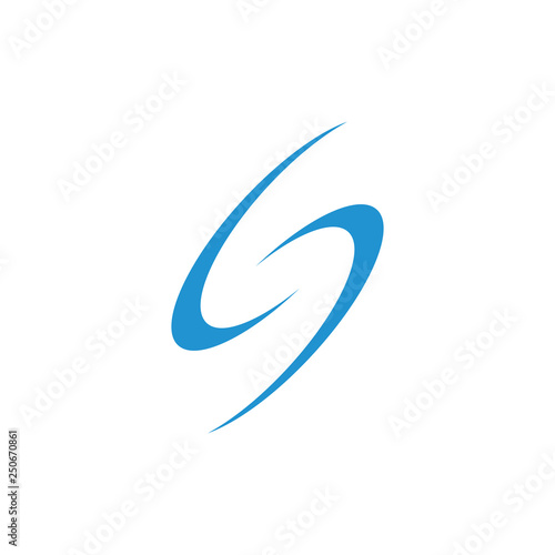 abstract letter s motion circle logo vector