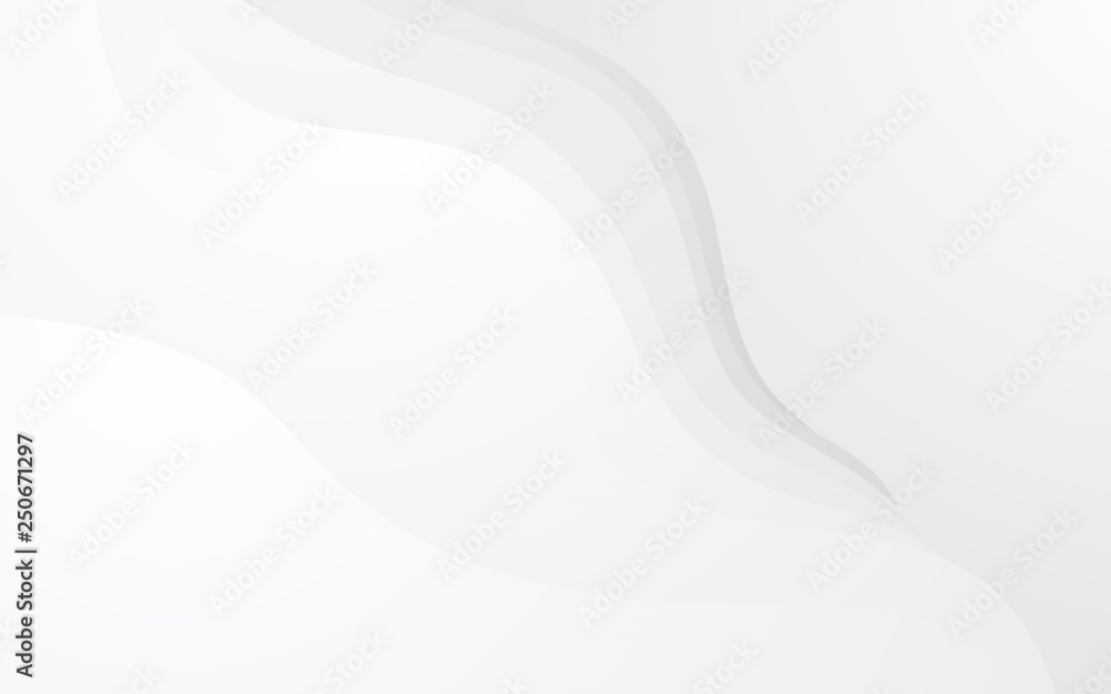 Abstract gray wavy shape composition, white background vector
