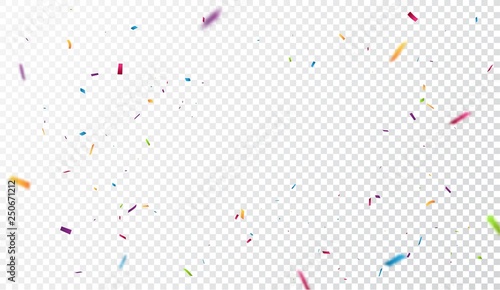 Colorful confetti on transparent background
