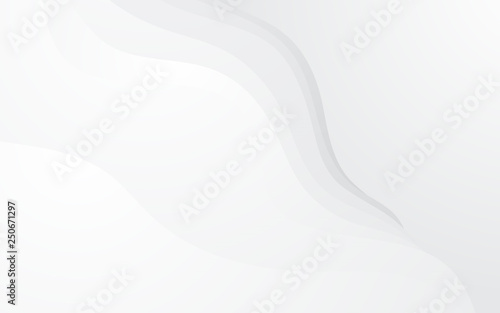 Abstract gray wavy shape composition, white background vector