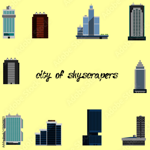 city buiding skyline cityscape architecture urban skyscraper illustration vector town construction gupi0865 gupi 0865