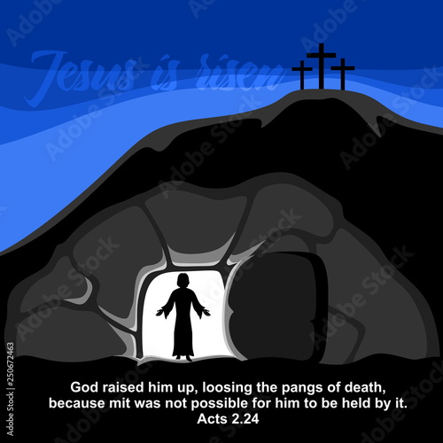 Easter illustration. Jesus Christ is risen.