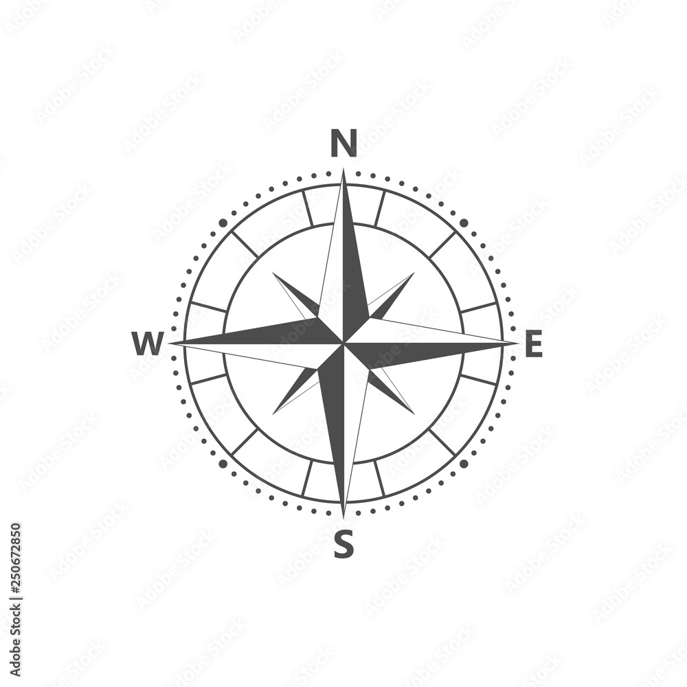 Compass rose, navigition icon. Vector illustration, flat design. Compass rose, navigition icon. Vector illustration, flat design.