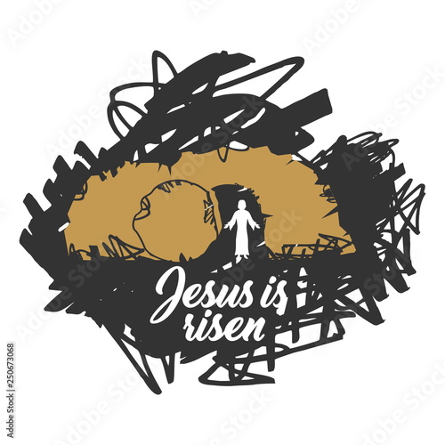 Easter illustration. Jesus Christ is risen.
