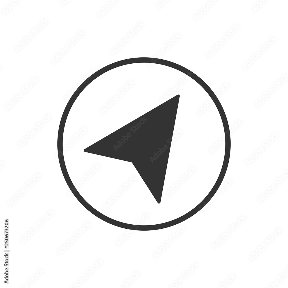 Compass, navigation icon. Vector illustration, flat design. Compass, navigation icon. Vector illustration, flat design.
