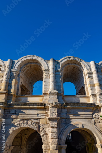 Roman Amphitheater in Arles, Provence Alpes Cote d'Azur in France.