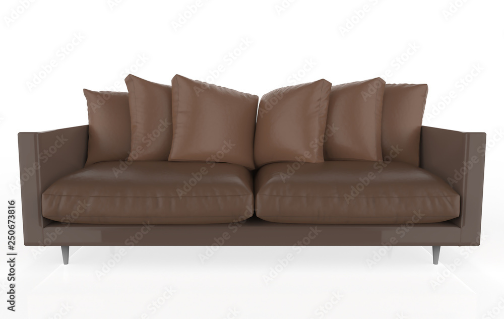 sofa isolated on white background. front view. 3d Illustration sofa isolated on white background. front view. 3d Illustration