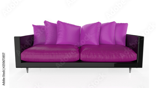 sofa isolated on white background. front view.  3d Illustration
