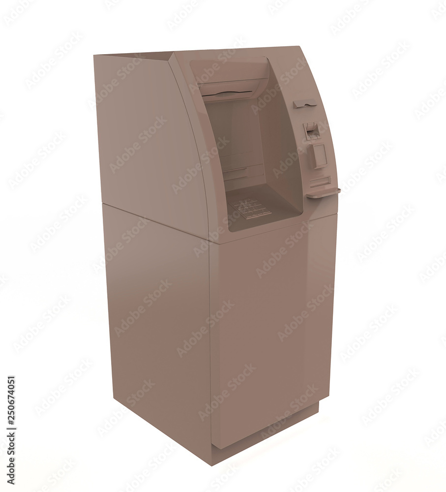 ATM Bank Cash Machine Isolated on white background - 3d Illustration ATM Bank Cash Machine Isolated on white background - 3d Illustration