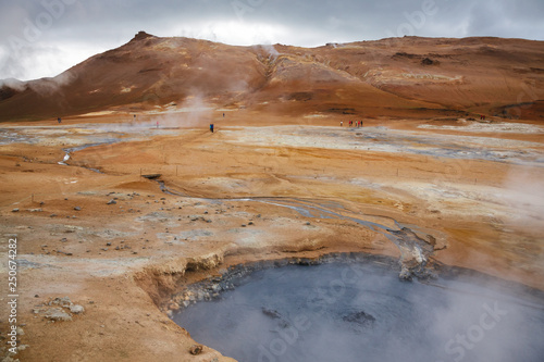 Boiling mudpool Hverir geothermal area Namafjall Myvatn Northeastern Iceland Scandinavia