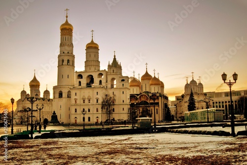 Moscow Kremlin. Popular touristic landmark. UNESCO World Heritage SIte. Color photo