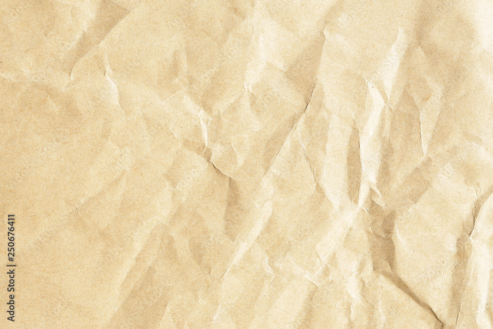 Obraz premium Old brown crumpled paper texture