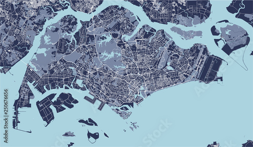 map of the city of Singapore, Republic of Singapore