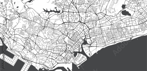 map of the city of Singapore, Republic of Singapore