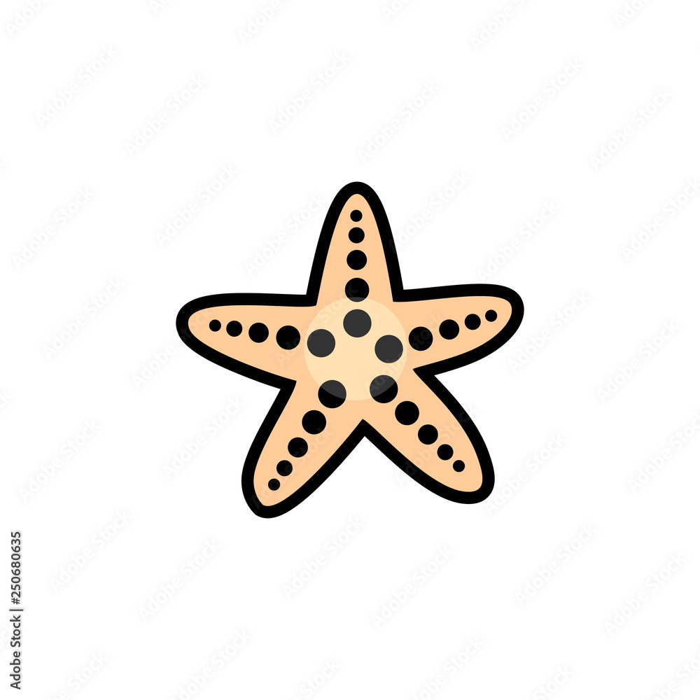 Obraz premium Starfish vector icon