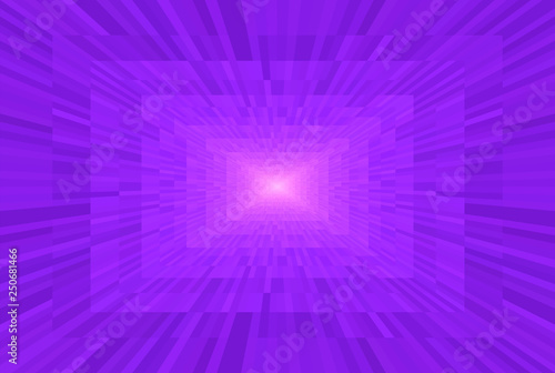 Abstract violet and pink gradient background. Rectangular blocks in perspective. Mosaic pattern Light at the end of the tunnel