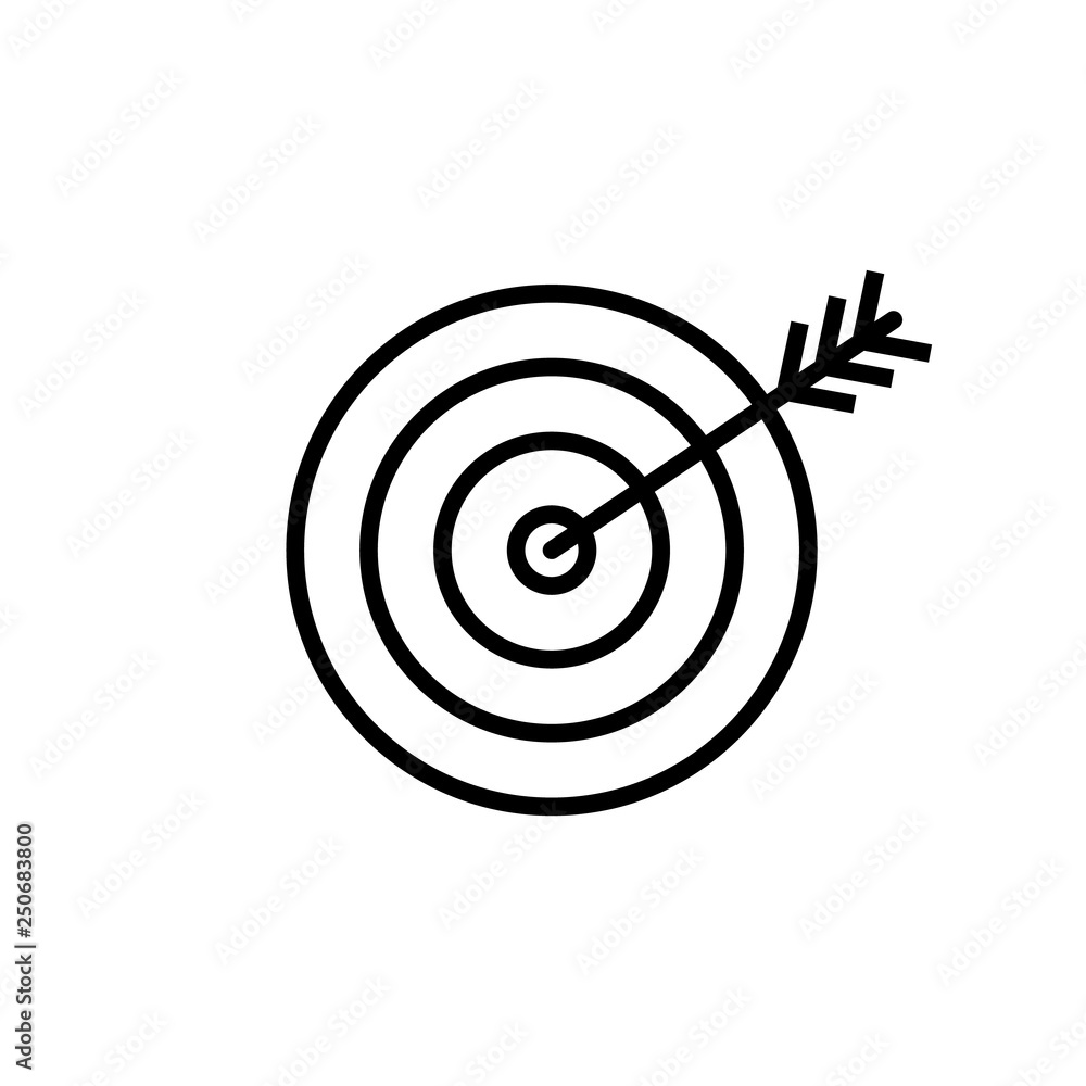 Target line icon isolated on white background Target line icon isolated on white background