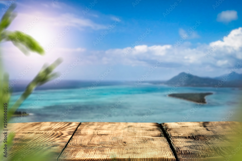 Fototapeta premium Desk of free space and summer time 