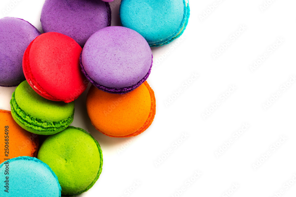 Obraz premium Cake macaron or macaroon isolated on white