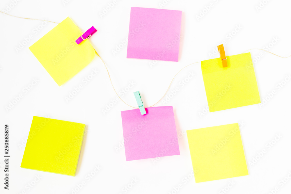 Colorful sticky notes on the white background Colorful sticky notes on the white background