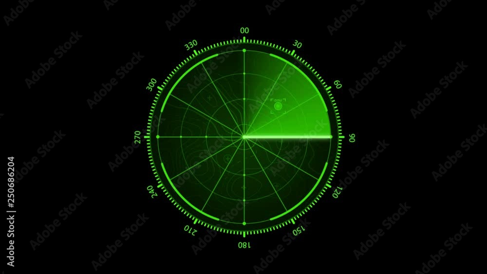 Radar loop with Alpha Matte, Digital green radar with targets on monitor in searching. Air search . Military search system . Navigation interface . Navy sonar. Head up display Radar loop with Alpha Matte, Digital green radar with targets on monitor in searching. Air search . Military search system . Navigation interface . Navy sonar. Head up display