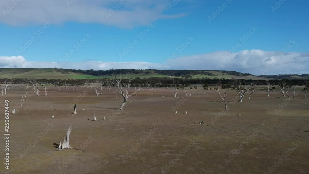 Aerial view of a dried out landscape Aerial view of a dried out landscape